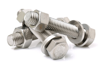 bolt and nut isolated on white background 
