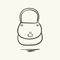  Ladies bag. Hand drawn ladies bag illustration