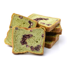 Slice of white bread on white background