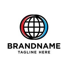 Modern vector graphic of globe logo
