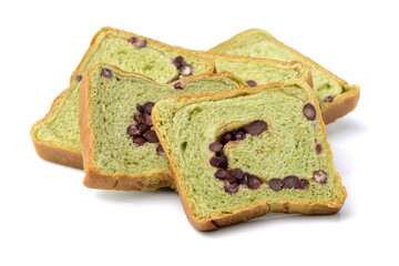 Slice of white bread on white background