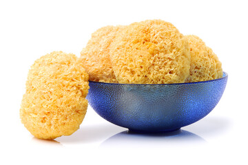 Tremella fuciformis on white background 