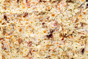 pizza backgrond with mayo and meat