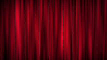 Abstract Artistic Red Shiny Waving Theater Curtain Pattern Background