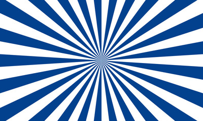 Blue white color burst background. Rays background in retro style. Vector.