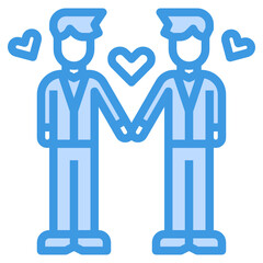 Wedding blue outline icon