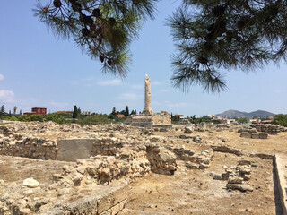 The remnant column of a Doric Temple of Apollo, at the top of the hill of Kolona. Built in 520 BC...