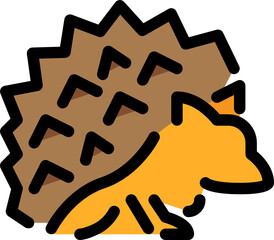 hedgehog color outline icon