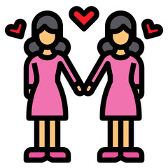 Wedding filled outline icon