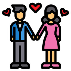 Wedding filled outline icon