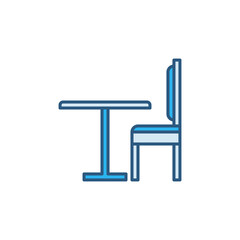 Table with Chair vector concept colored icon or sign