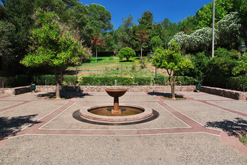 The park close Santuario Santa Teresa de los Andes, the church in Chile