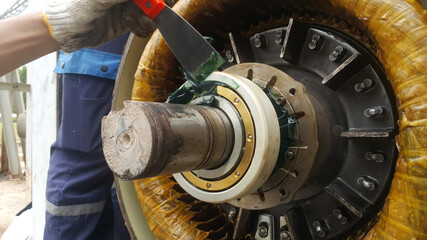 Rotor shaft and bearing for electric motor , Overhaul electric motor and change new bearing for...