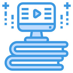 Computer blue outline icon