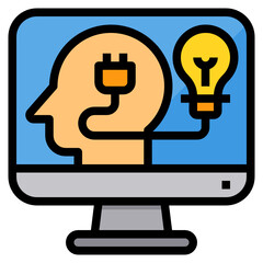 Computer filled outline icon