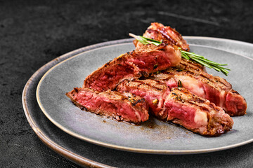 Ribeye steak on a plate