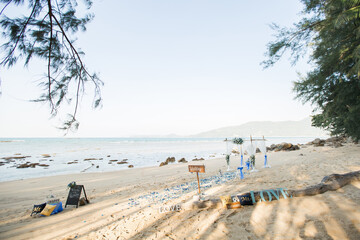 Wedding setup on the beach