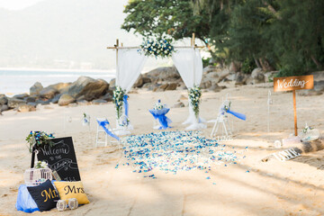 Wedding setup on the beach