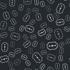 Grey Blade razor icon isolated seamless pattern on black background. Vector Illustration