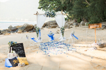 Wedding setup on the beach