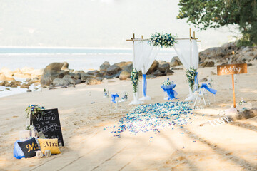 Wedding setup on the beach