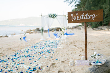 Wedding setup on the beach