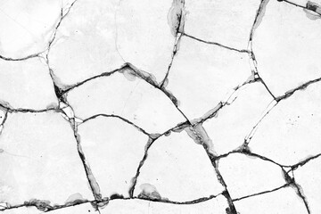concrete crack texture. cracking mask ground cracks top view, old ruined pavement floor surface crushed tile destruction abstract for background.