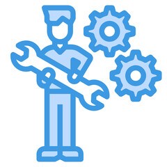 Mechanic blue outline icon
