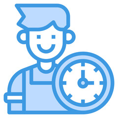 Mechanic blue outline icon