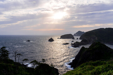 ”夕日ヶ丘展望広場”から見る夕方の海／静岡県南伊豆町【富士箱根伊豆国立公園】