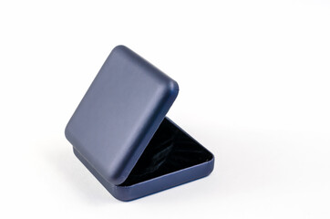 Blue box for packing engagement rings, earrings, cufflinks and o