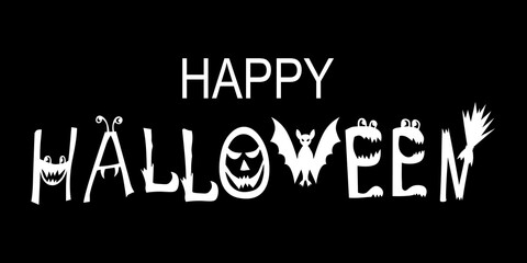 Halloween funny horror pumpkin greeting banner