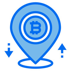Obraz premium location blue line icon