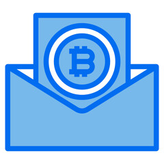mail blue line icon