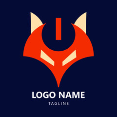 fox logo power concept illustration vector graphic
