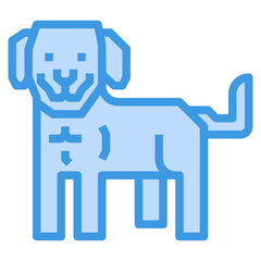 Dog blue outline icon