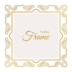 Classic floral frame decorative background. - Vector.