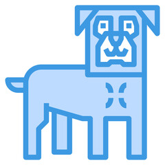 Obraz premium Dog blue outline icon