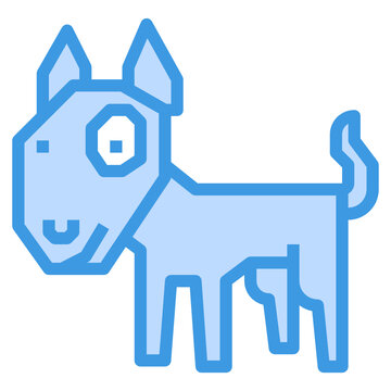 recommend clip art: Dog blue outline icon