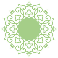 Decorative frame Elegant vector element for design in Eastern style, place for text. Floral green and white border. Lace illustration for invitations and greeting cards