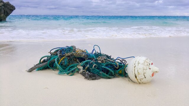 【海洋漂着ごみ】美しい海岸に流れ着いた漁網