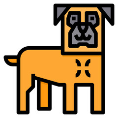 Dog filled outline icon