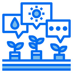 plants blue line icon