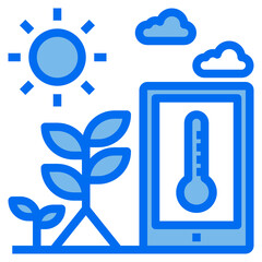 plants blue line icon