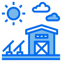 warehouse blue line icon