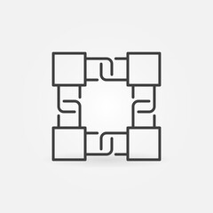 Block Chain line simple icon - vector Blockchain symbol