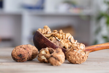 Walnuts on the table