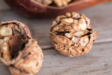 Pecans and walnut kernels