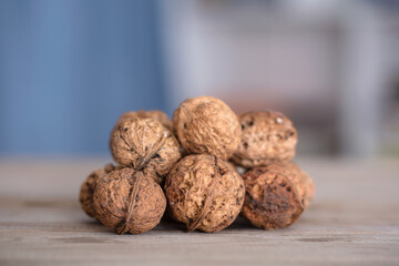 A small pile of walnuts
