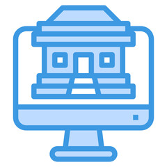 Bank blue outline icon